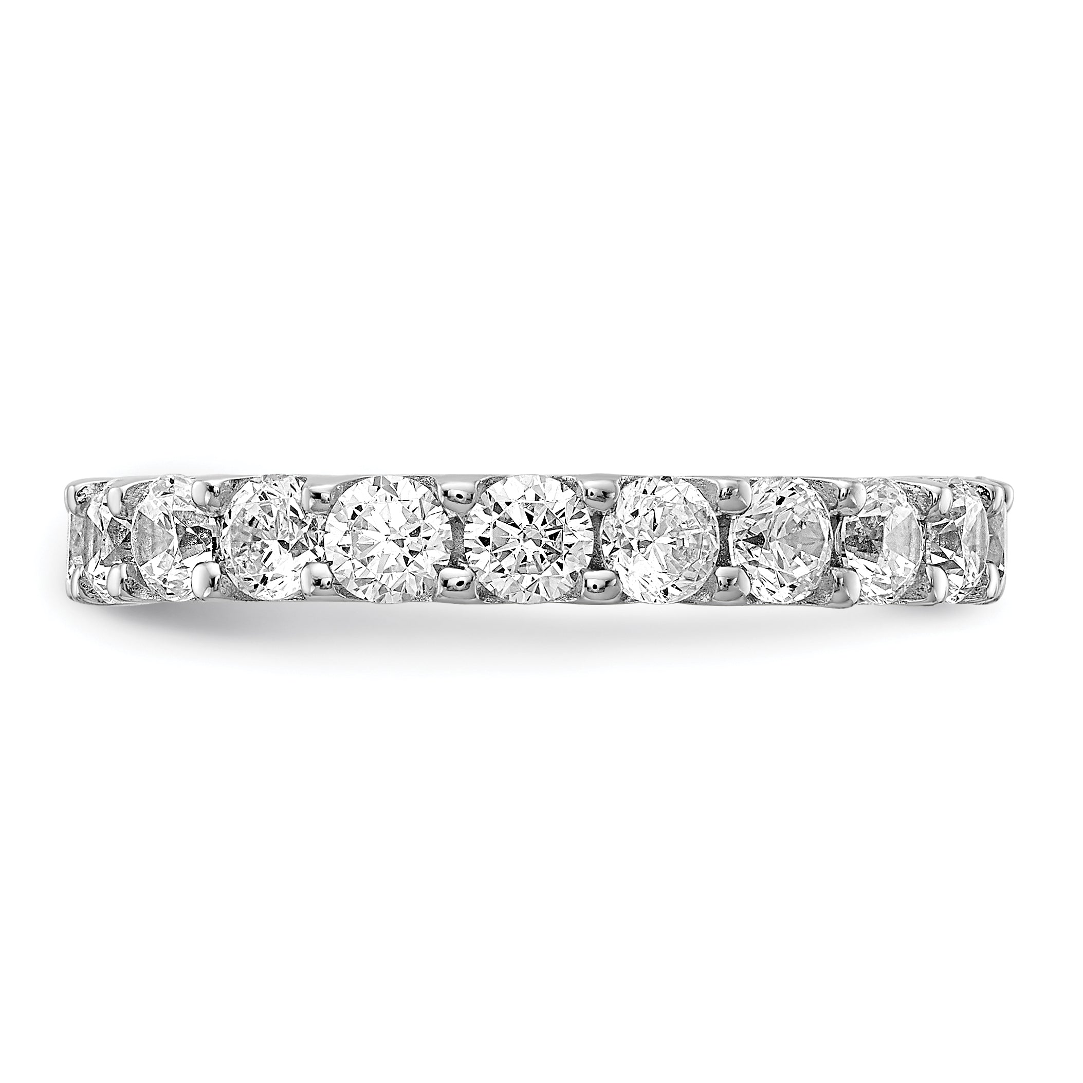 Sterling Shimmer Sterling Silver Rhodium-plated 3mm CZ 23 Stone Eternity Band