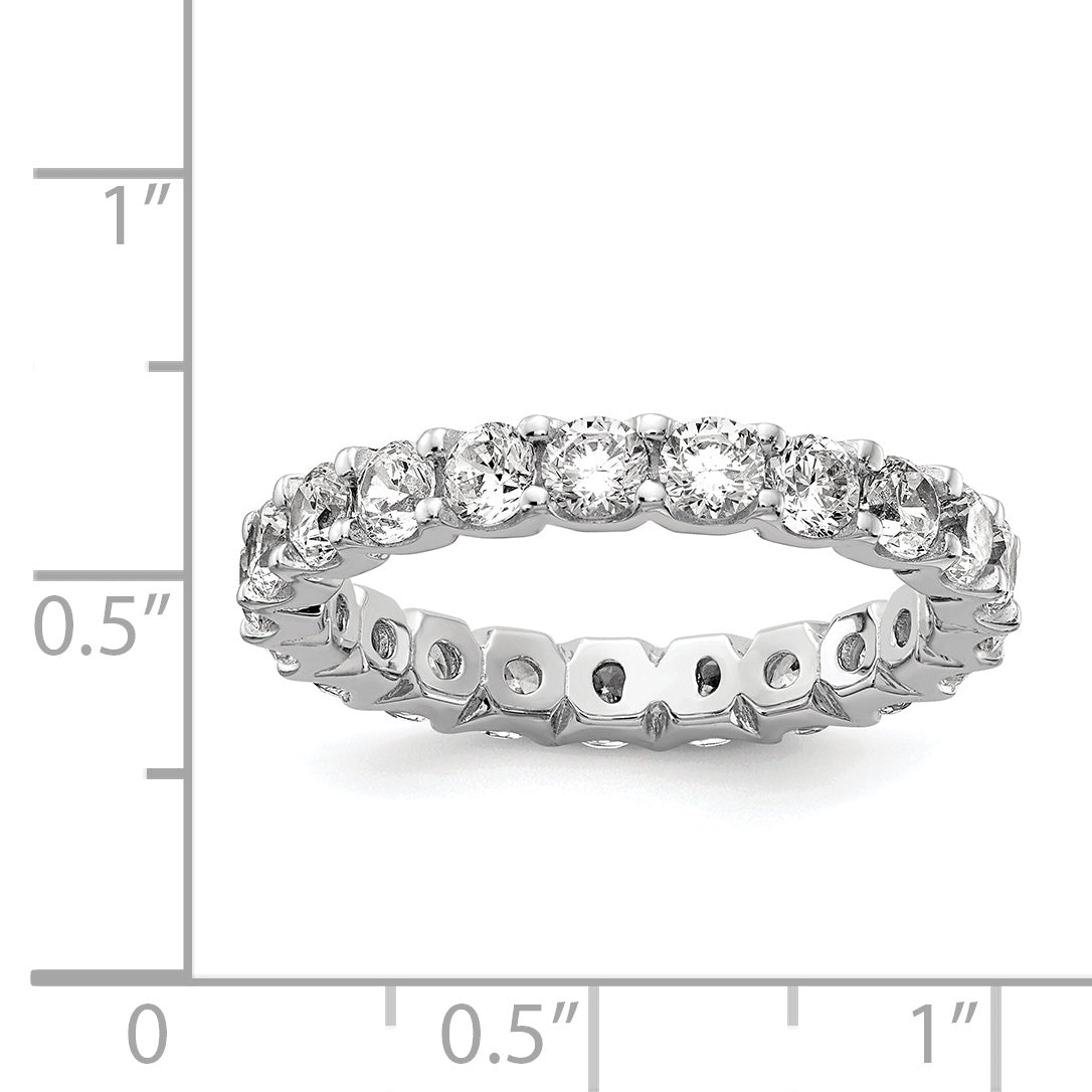 Sterling Shimmer Sterling Silver Rhodium-plated 3mm CZ 22 Stone Eternity Band
