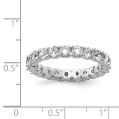 Sterling Shimmer Sterling Silver Rhodium-plated 3mm CZ 22 Stone Eternity Band