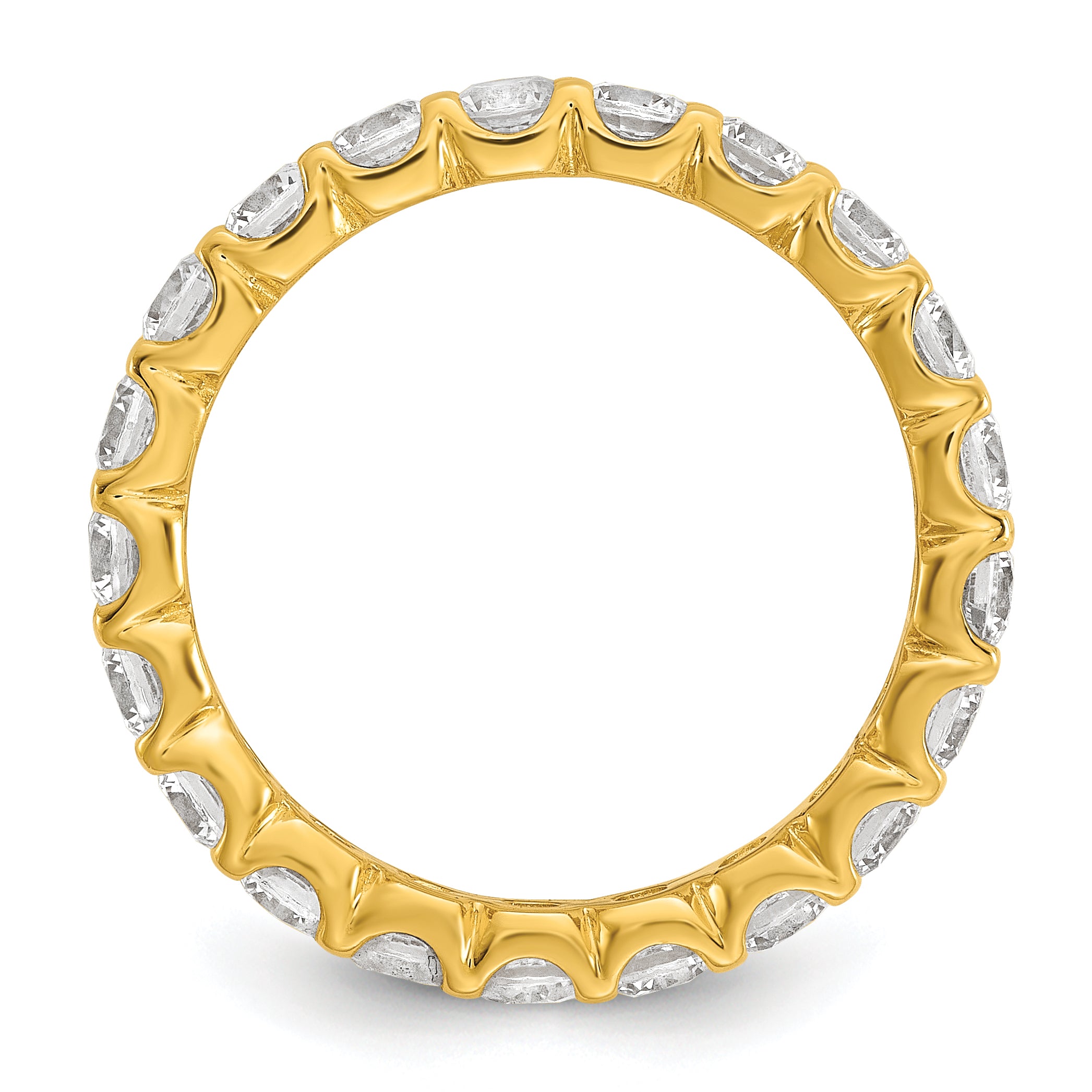 Sterling Shimmer Sterling Silver Gold-tone Flash Gold-plated 3mm CZ 20 Stone Eternity Band Secondary image