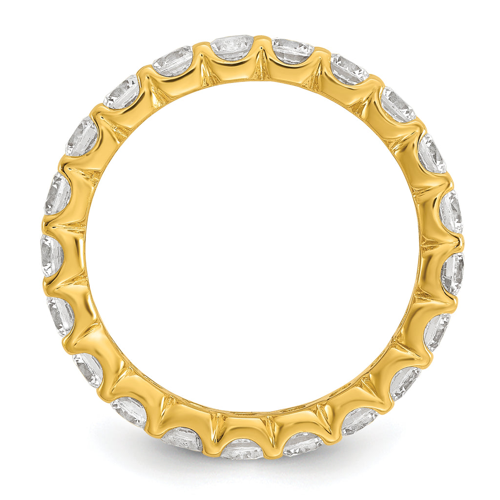 Sterling Shimmer Sterling Silver Gold-tone Flash Gold-plated 3mm CZ 23 Stone Eternity Band