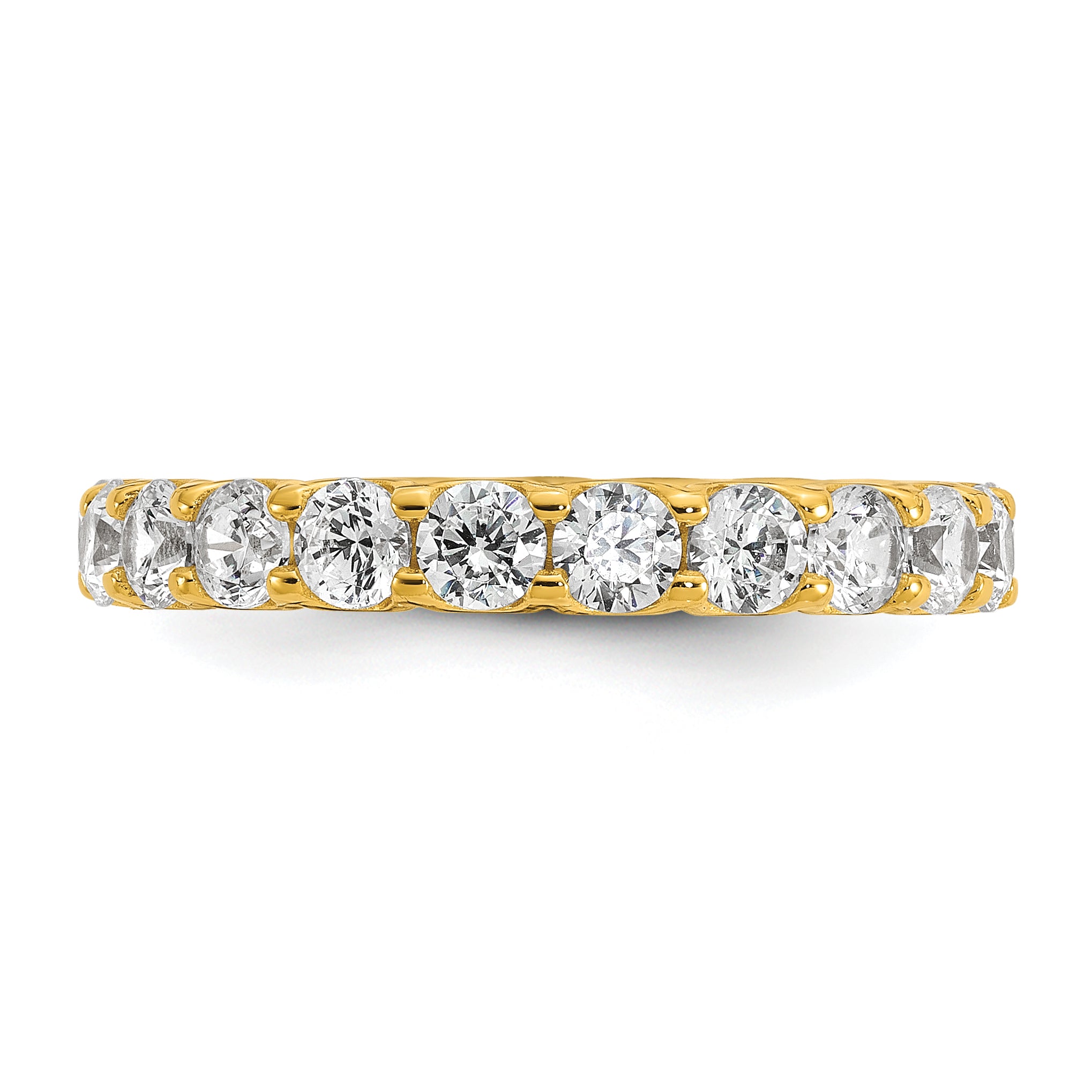 Sterling Shimmer Sterling Silver Gold-tone Flash Gold-plated 3mm CZ 23 Stone Eternity Band