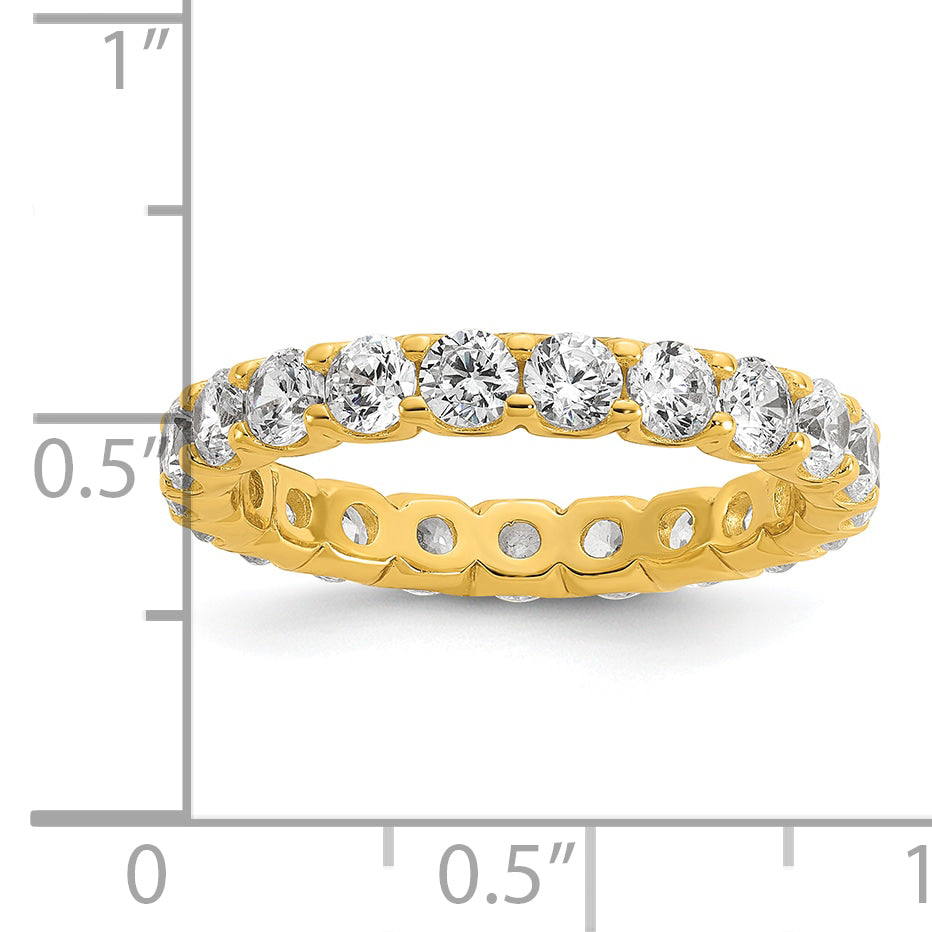 Sterling Shimmer Sterling Silver Gold-tone Flash Gold-plated 3mm CZ 23 Stone Eternity Band