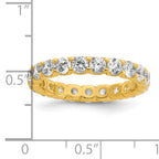 Sterling Shimmer Sterling Silver Gold-tone Flash Gold-plated 3mm CZ 23 Stone Eternity Band