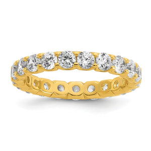 Flash Cubic Zirconia 21-Stone Eternity Band in Gold-Plated Sterling Silver, 3.2mm - Sophia Jewelers
