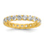 Sterling Shimmer Sterling Silver Gold-tone Flash Gold-plated 3mm CZ 23 Stone Eternity Band