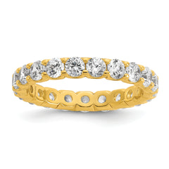 Sterling Shimmer Sterling Silver Gold-tone Flash Gold-plated 3mm CZ 23 Stone Eternity Band