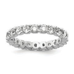 Sterling Shimmer Sterling Silver Rhodium-plated 3mm CZ 23 Stone Eternity Band