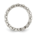 Sterling Shimmer Sterling Silver Rhodium-Plated 45 Stone Cubic Zirconi Fancy Eternity Band