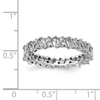 Sterling Shimmer Sterling Silver Rhodium-Plated 45 Stone Cubic Zirconi Fancy Eternity Band
