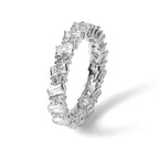 Sterling Shimmer Sterling Silver Rhodium-Plated 45 Stone Cubic Zirconi Fancy Eternity Band