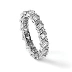 Sterling Shimmer Sterling Silver Rhodium-Plated 45 Stone Cubic Zirconi Fancy Eternity Band