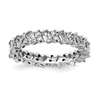 Sterling Shimmer Sterling Silver Rhodium-Plated 45 Stone Cubic Zirconi Fancy Eternity Band
