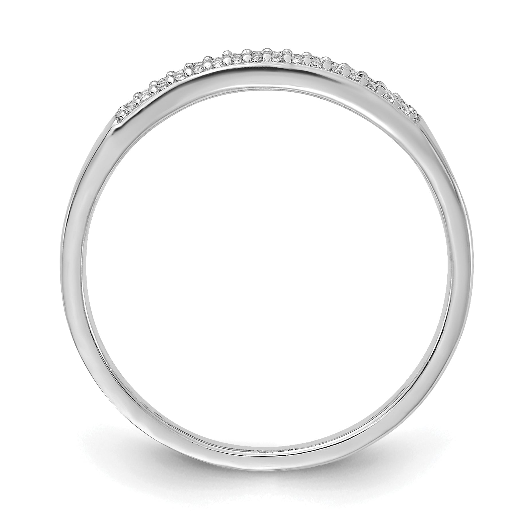 Prizma Sterling Silver Rhodium-plated Colorful Baguette and White CZ Ring Secondary image
