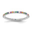 Prizma Sterling Silver Rhodium-plated Colorful CZ Thin Band Ring