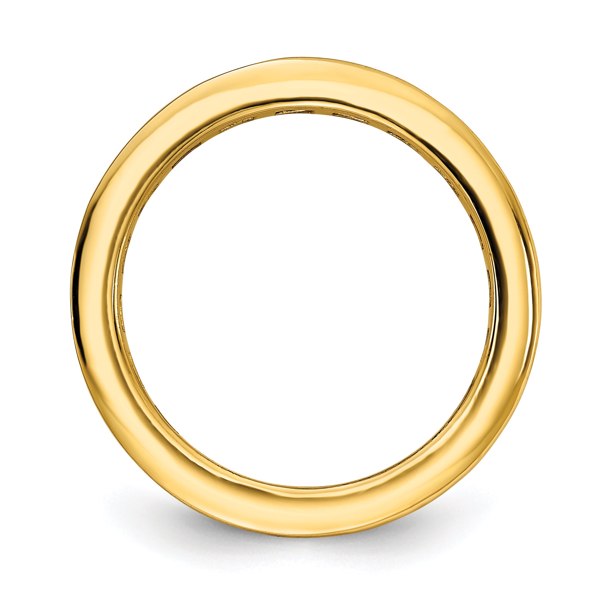 Prizma Sterling Silver Gold-tone 14K Flash Gold-plated Channel-Set Colorful CZ Eternity Band Ring Secondary image