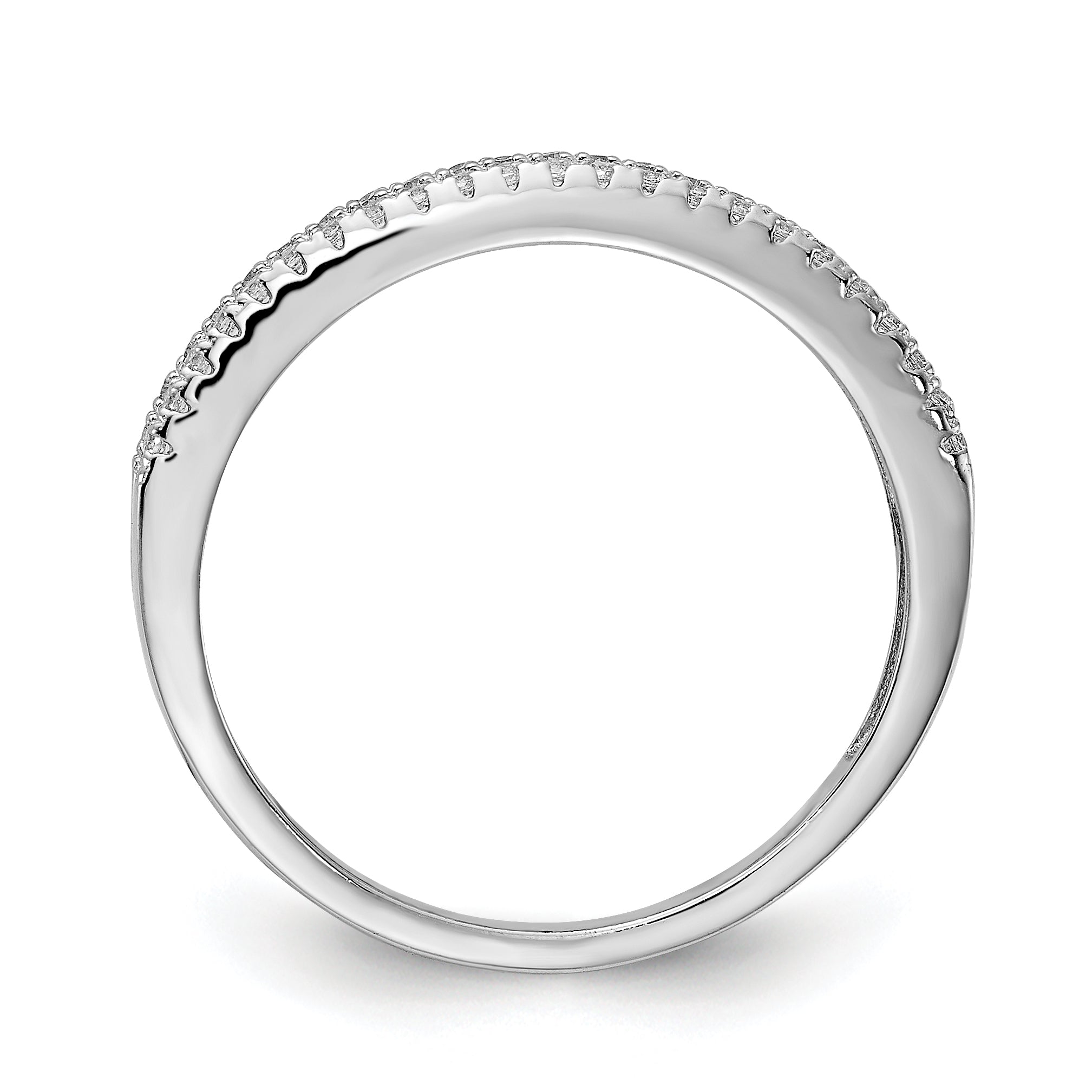 Prizma Sterling Silver Rhodium-plated Princess White and Colorful Channel-Set CZ Ring Secondary image