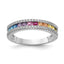 Prizma Sterling Silver Rhodium-plated Princess White and Colorful Channel-Set CZ Ring