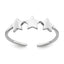 Sterling Silver Rhodium Plated Stars Adjustable Ring
