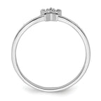 Sterling Silver Rhodium Plated CZ Star Ring