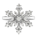 Sterling Silver Rhodium-plated CZ Snowflake Ring