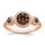 Sterling Silver Rose-tone Black Rhodium-plated CZ Fancy Ring