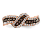 Sterling Silver Rose-tone Black Rhodium-Plated Cubic Zirconi Fancy Ring
