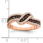 Sterling Silver Rose-tone Black Rhodium-Plated Cubic Zirconi Fancy Ring