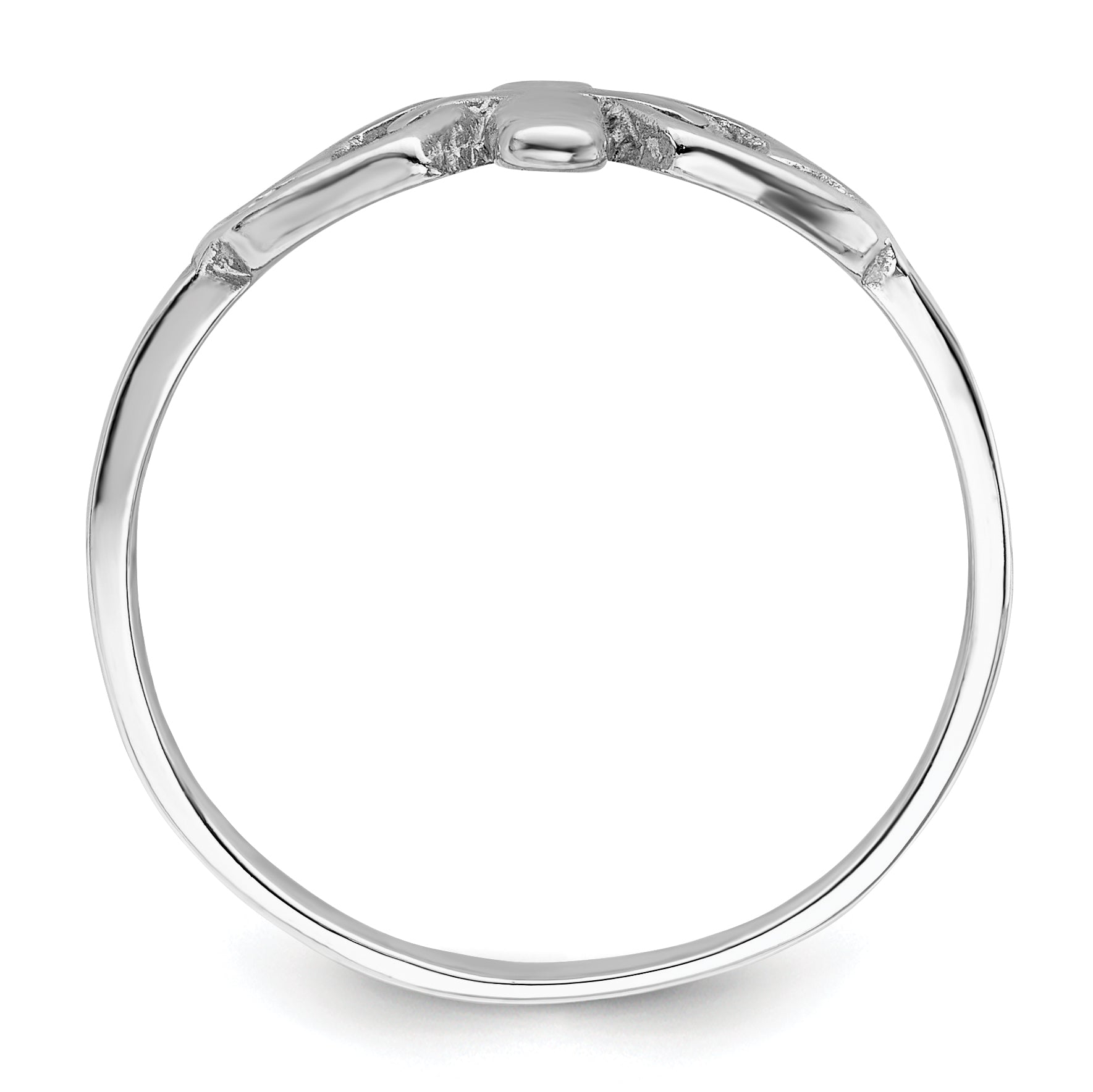 Sterling Silver Rhodium plated Hearts & Cross Ring Secondary image