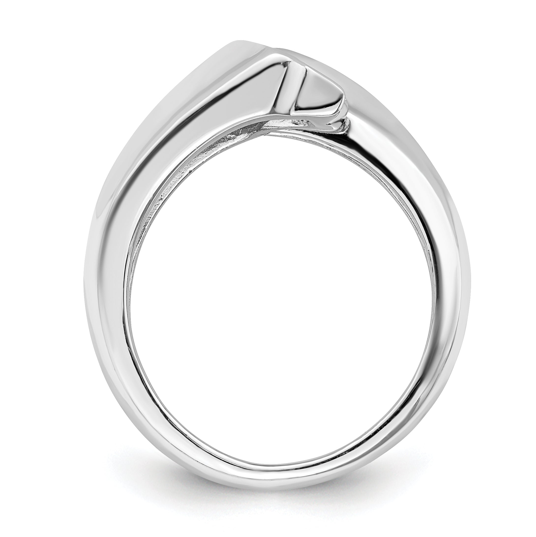Sterling Silver Rhodium-plated Polished Shooting Stars Ring Secondary image