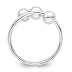 Sterling Silver Rhodium-Plated Polished 3 Ball Ring