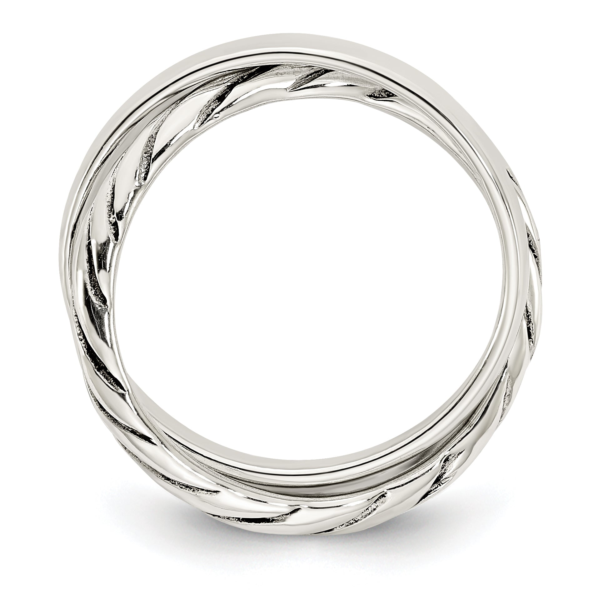 Sterling Silver Polished & Twisted Intertwined Rings Secondary image