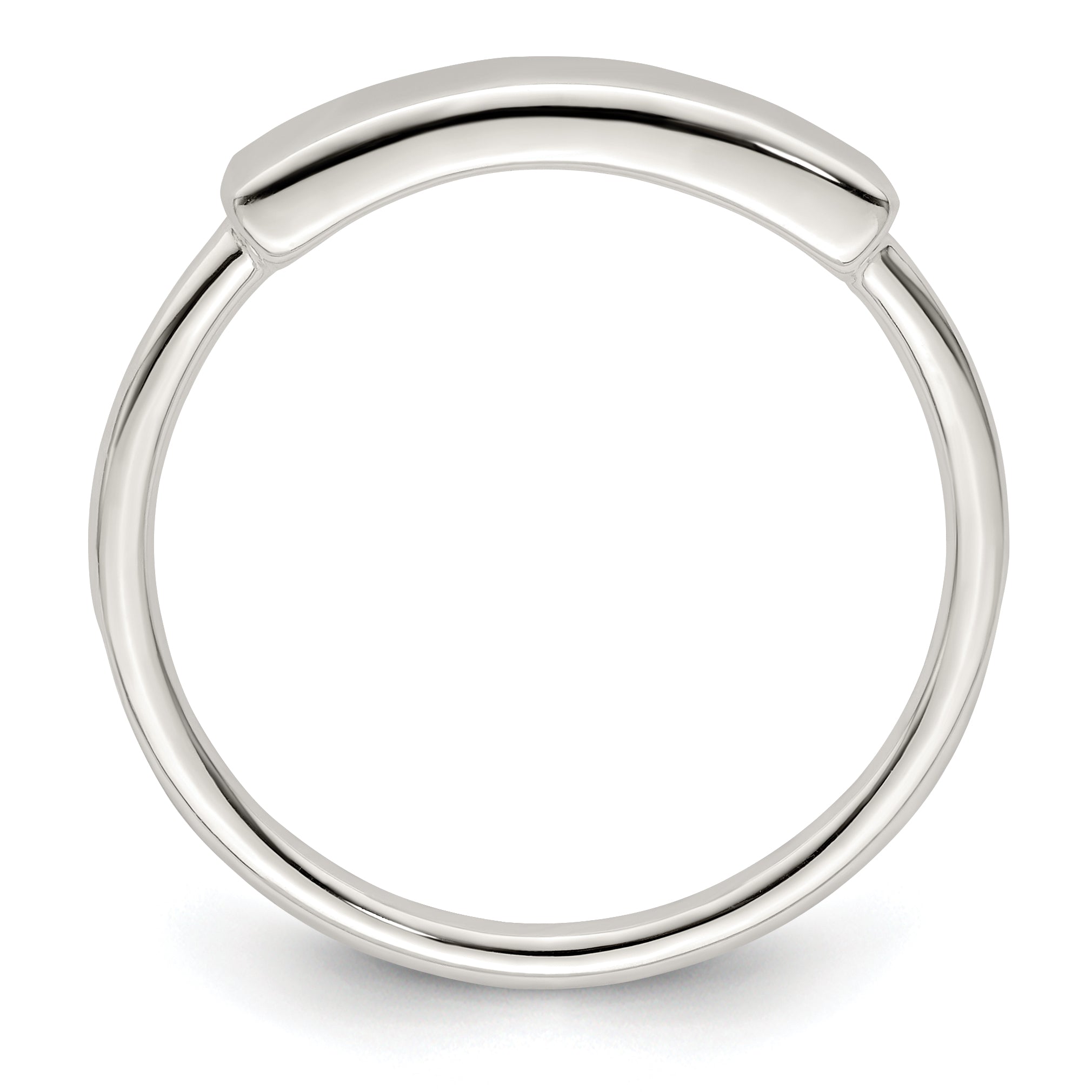 Sterling Silver Polished Engraveable Top Ring Secondary image
