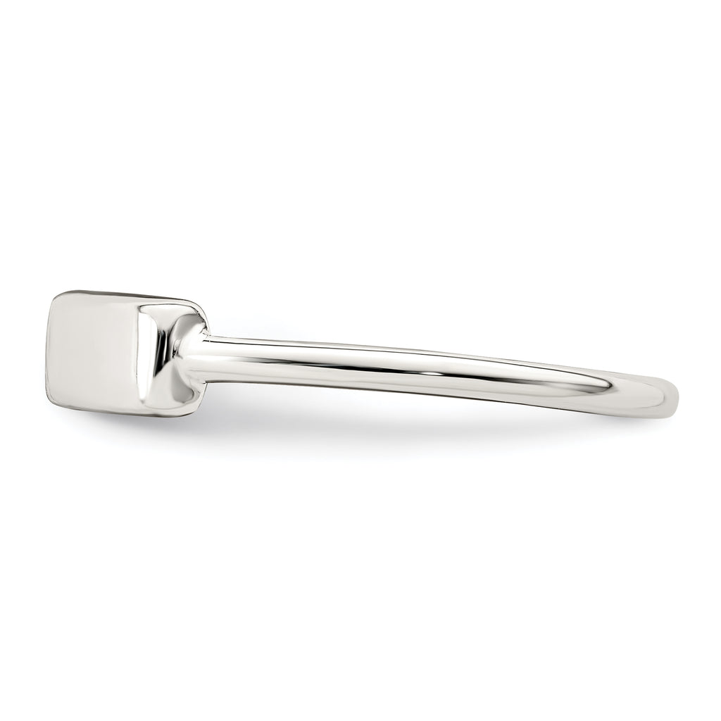 Sterling Silver Polished Engraveable Top Ring