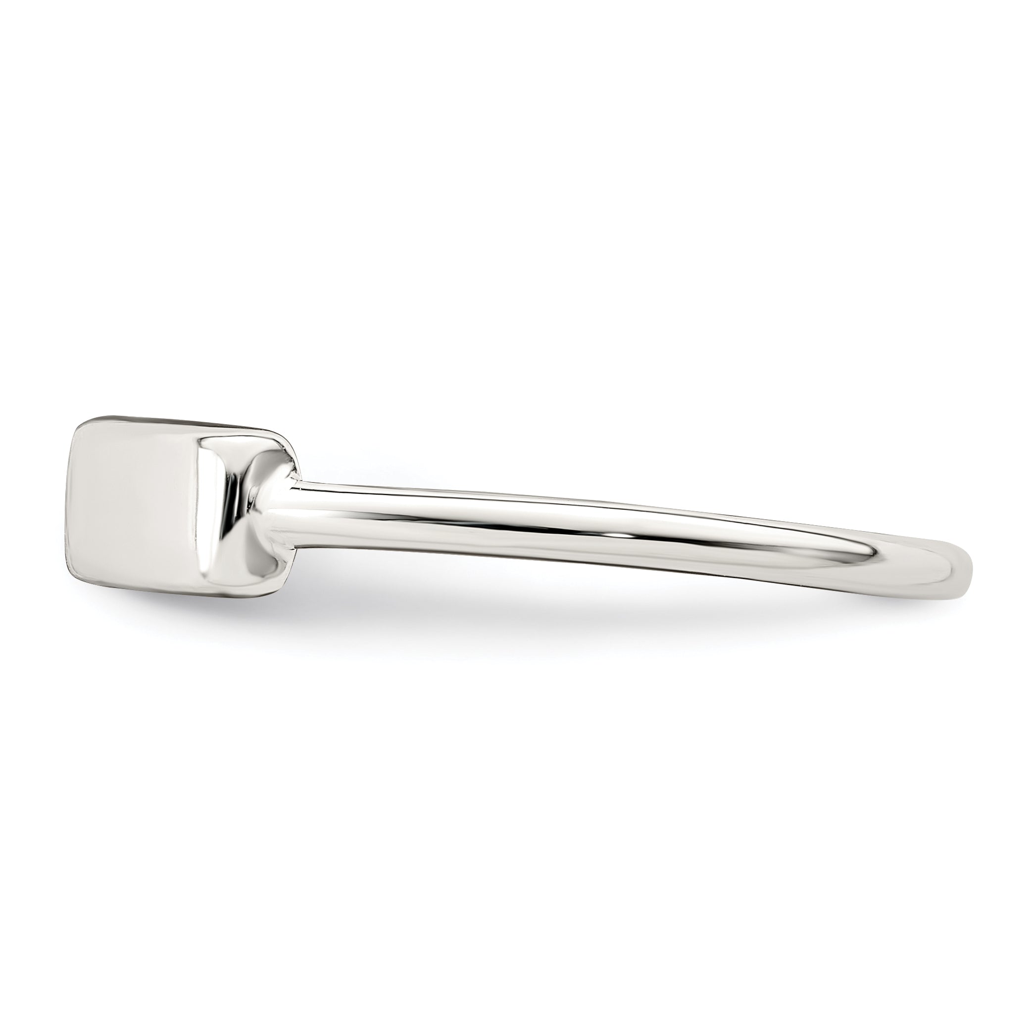 Sterling Silver Polished Engraveable Top Ring