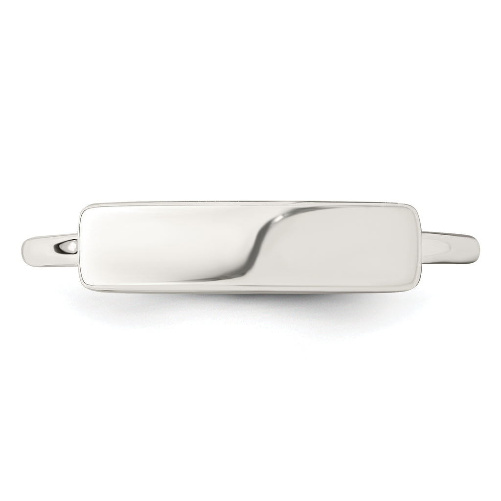Sterling Silver Polished Engraveable Top Ring