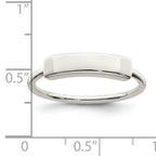 Sterling Silver Polished Engraveable Top Ring