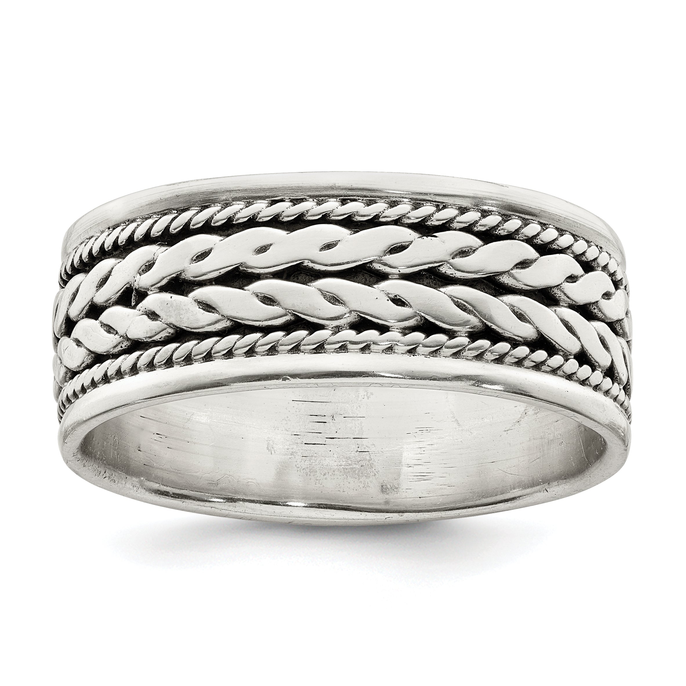 Sterling Silver Antiqued Rope Design Ring Main image