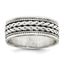 Sterling Silver Antiqued Rope Design Ring