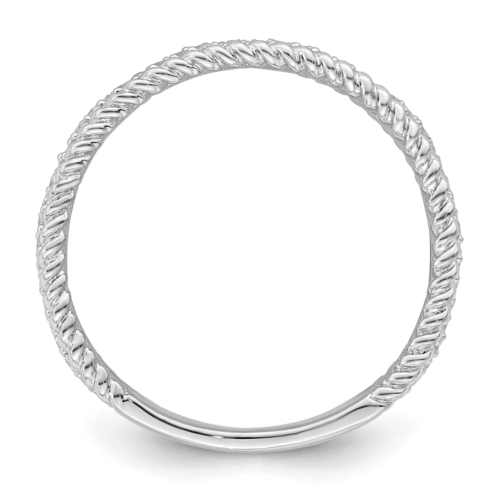 Sterling Silver Rhodium-Plated plated Cubic Zirconi Band Main image
