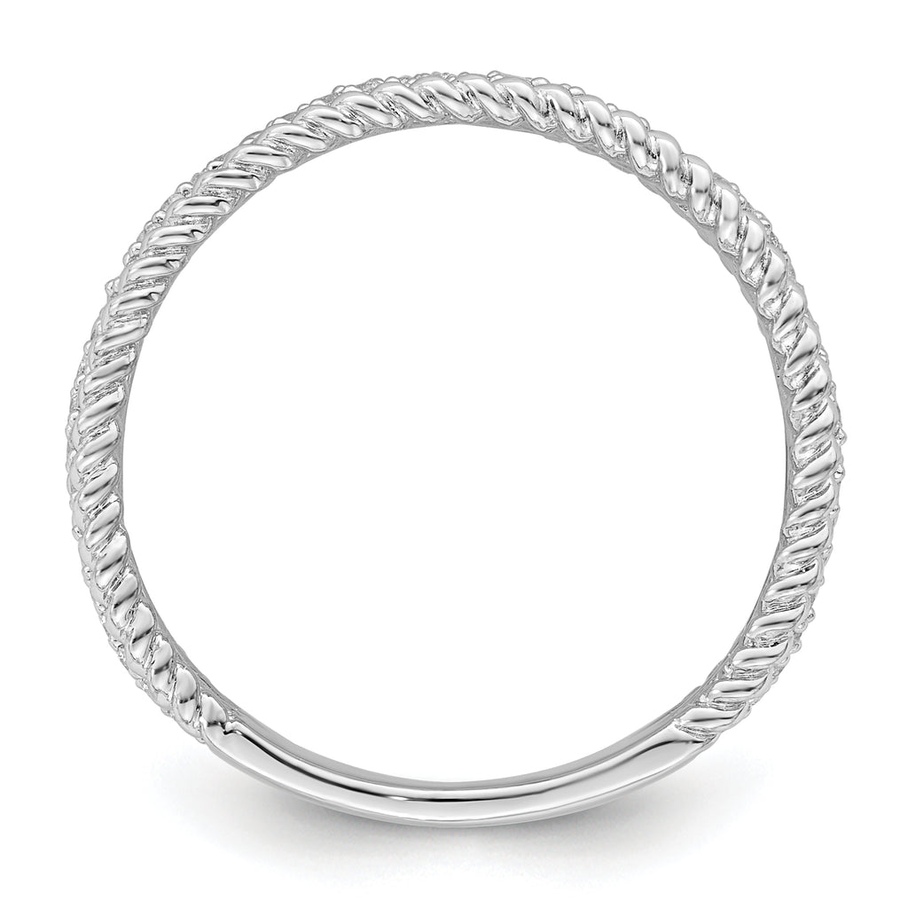 Sterling Silver Rhodium-Plated plated Cubic Zirconi Band