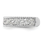 Sterling Silver Rhodium-Plated plated Cubic Zirconi Band