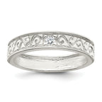 Sterling Silver Polished CZ Fancy Design Ring