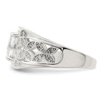 Sterling Silver Cubic Zirconi Flower Ring