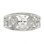 Sterling Silver Cubic Zirconi Flower Ring