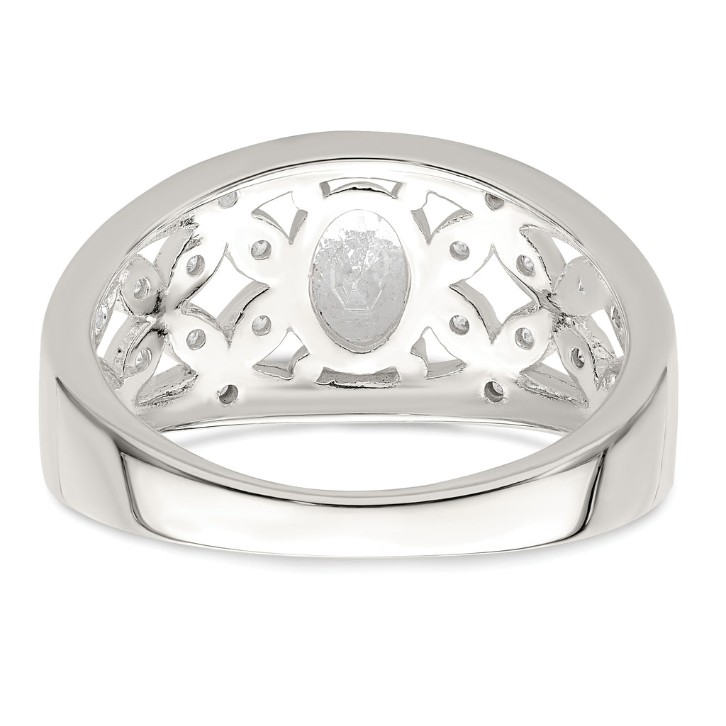 Sterling Silver Cubic Zirconi Flower Ring