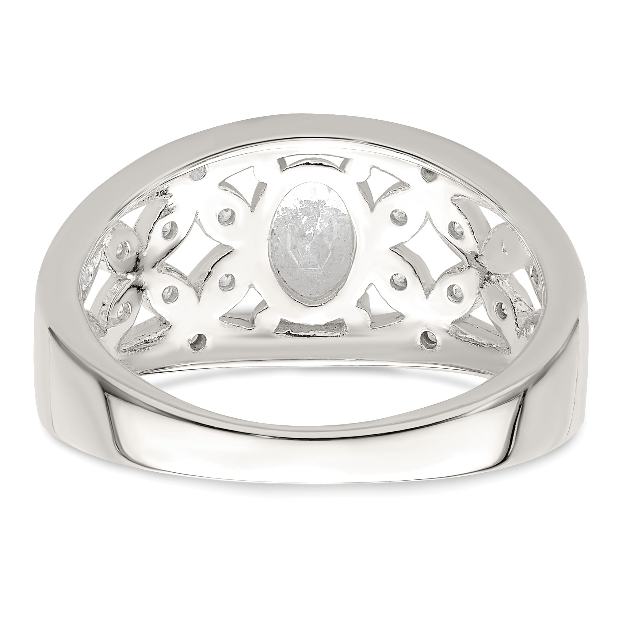 Sterling Silver Cubic Zirconi Flower Ring