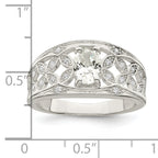 Sterling Silver Cubic Zirconi Flower Ring