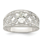 Sterling Silver Cubic Zirconi Flower Ring