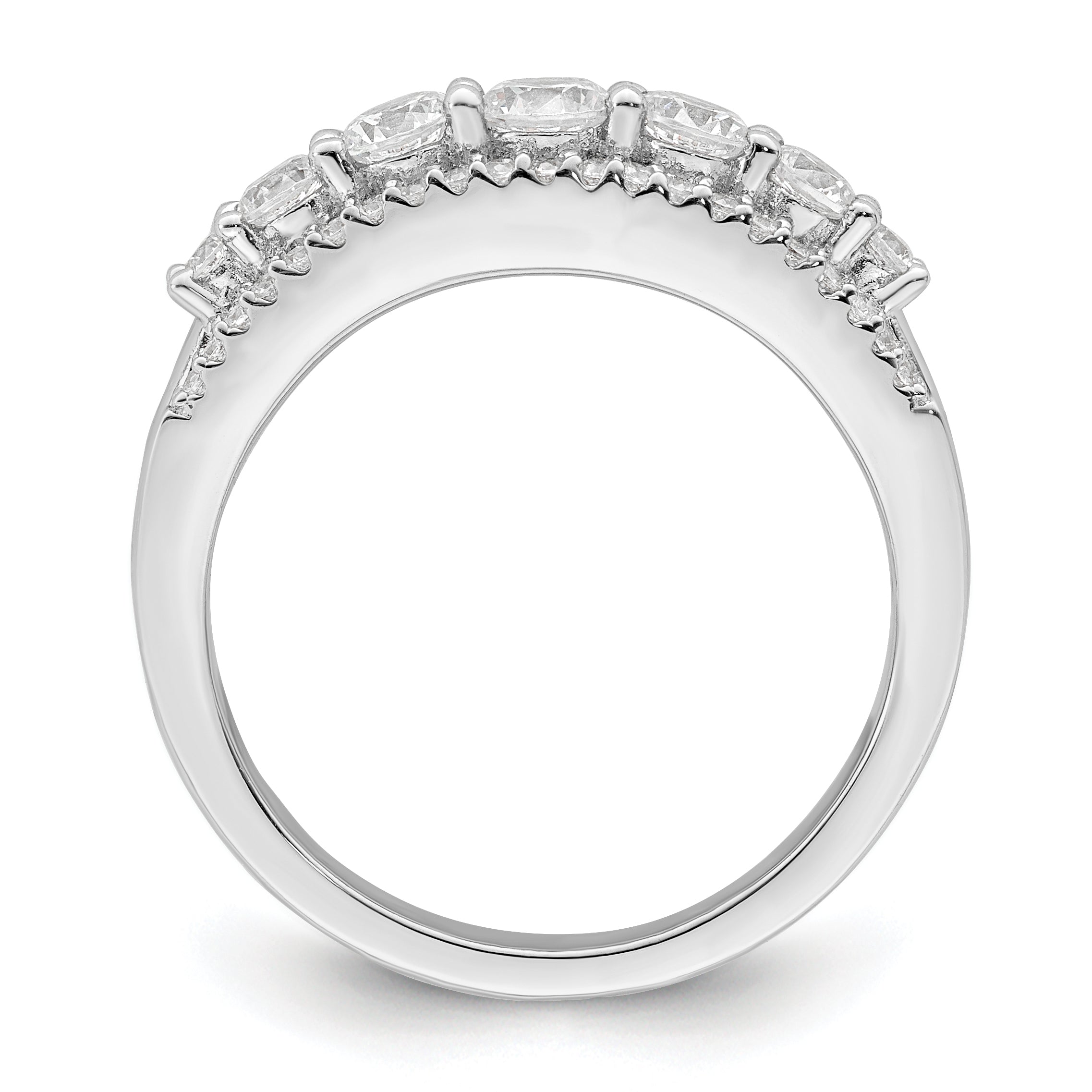 Sterling Silver Rhodium plated CZ Ring Secondary image